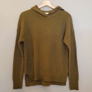 Cynthia Rowley Olive Green Knit Hooded Sweater Frog Core Forest Fairy Dragon